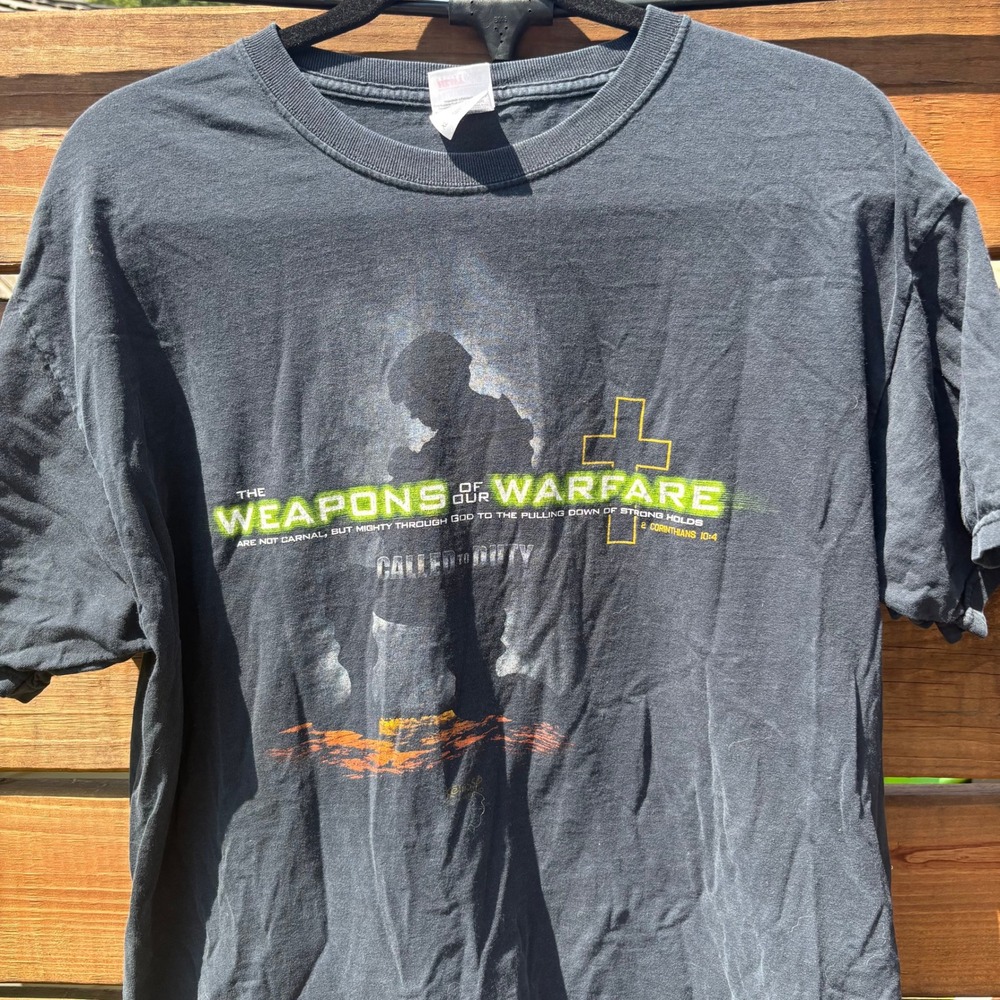 Kerusso Weapons of Our Warfare Graphic Tee Mens XL Black Good Christian Soldier